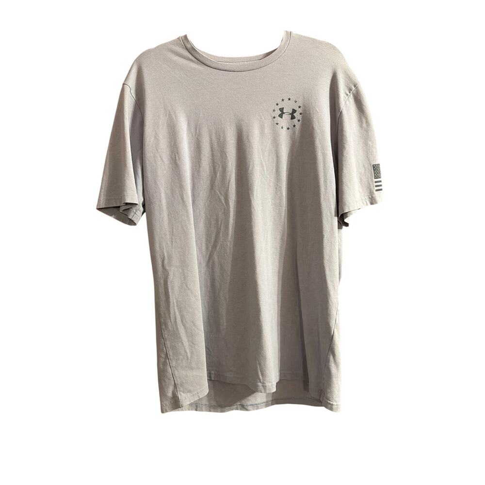 Under Armour UA Tan & Black Men's Freedom American Flag T-Shirt Size Large L